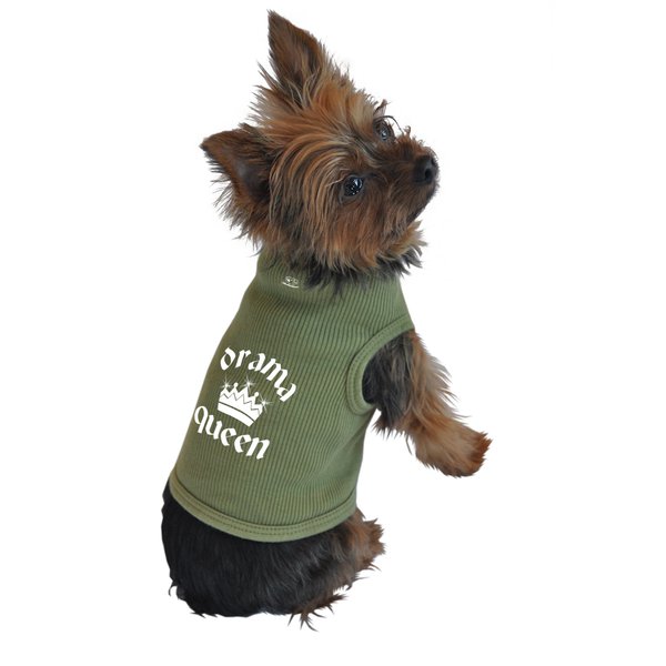 Ruff Ruff and Meow Doggie Tank Top, Drama Queen, Green, Extra-Small
