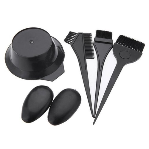 AKOAK 5 Pcs/Set Black Hair Dye Set Kit Hairdressing Brushes Bowl Combo Salon Hair Color Dye Tint DIY Tool Set Kit