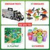 MOBIUS Toys Dinosaur Truck Carrier – Dinosaurs Playset with 12 Toy Action Figure Dinosaurs – World Dino Toy Set with XL Playmat for Toddlers Boys or Girls for 3, 4, 5, 6, 7 Years Old