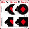 80Pcs Casino Party Decorations Paper Plates Napkins Game Night Party Dinnerware Las Vegas Party Disposable Dessert Plates Poker Party Tableware Set for Event Game Casino Theme Birthday Party Supplies