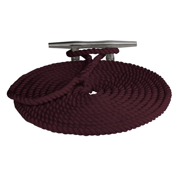 Sea Dog 302110025BG-1 Double Braided Nylon Dock Line, 3/8" x 25' / Burgundy