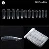 KADS 120PCS Clear Full Cover Dual Nail System Form UV Gel Acrylic Nail Art Mold Artificial Nail Tips with Scale for Extension (MODEL 2)
