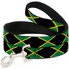 Dog Leash Jamaica Flags 6 Feet Long 1.0 Inch Wide
