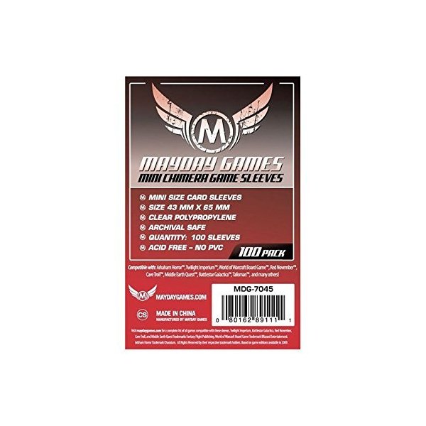 1.000 Mayday Mini Chimera 43 x 65 Board Game Sleeves - 10 Packs American US by Mayday Games