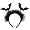 WRBAJIS Halloween Bat Headband Black Bat Wings Hair Bands Cute Bats Headpiece Hair Accessories for Women Festive Halloween Party Supplies