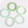Spiral Hair Ties,Pack of 5,Elastic Coil Hair Ties for Women Girls,No Damage No Crease Telephone Wire Cord Hair Ties for Thick Hair & Thin Hair(Green)