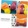 POPETPOP 4Pcs Dog Molar Chew Toys, Dog Squeaky Barbell Toys, Vinyl Dumbbell Dog Toy for Teething Playthings, Pet Squeaky Toys for Puppy