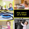 6 Pack Clear Stove Knob Safety Covers - Protect Little Kids with A Child Proof Lock for Oven/Stove Top/Gas Range - Baby/Toddler Kitchen Safety Guard - Check Dimensions