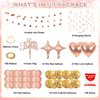 Women's Rose Gold Birthday Party Decorations, Rose Gold Happy Birthday Banners, Tassel Curtain Decorations, Confetti Balloons, Age Number Foil Balloons, Birthday Cake Decorating Supplies (22)