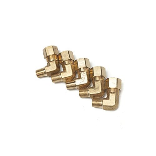 LTWFITTING 3/8-Inch OD x 1/8-Inch Male NPT 90 Degree Compression Elbow,Brass Compression Fitting(Pack of 25)