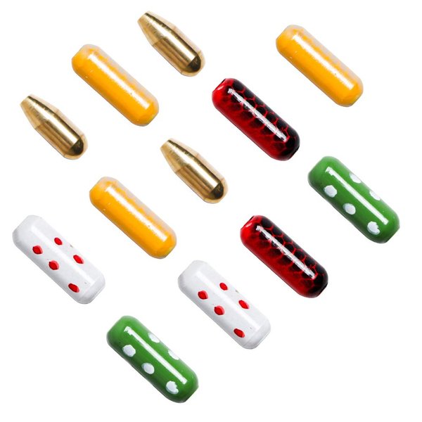 Dr.Fish 50 Pack Brass Fishing Lure Bodies Fishing Sinker Brass Weights Spinner Bait DIY Accessories Saltwater Freshwater Bullet Sinkers Pill Shape
