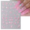 6Sheet Shiny Butterfly Nail Art Sticker,3D Holographic Black Pink Butterfly Nail Stickers Embossed Pendant Butterfly Design Nail Decals Stars Heart Nail Sticker for Women DIY Nail Art Decoration