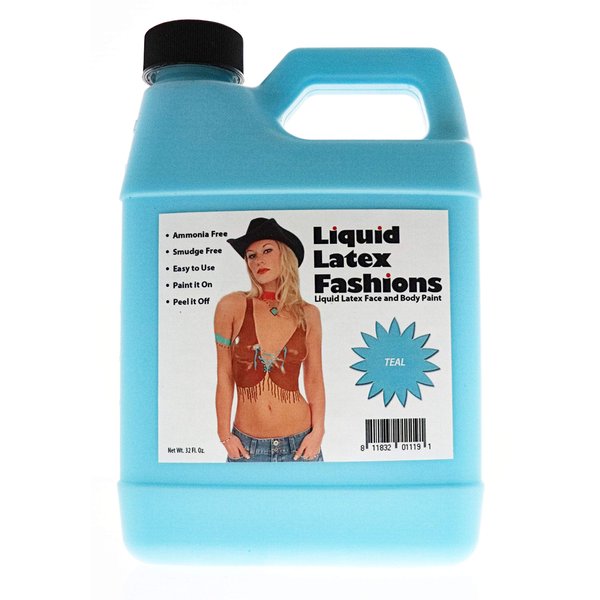 Liquid Latex Fashions Ammonia Free Liquid Latex Body Paint - 32oz Teal