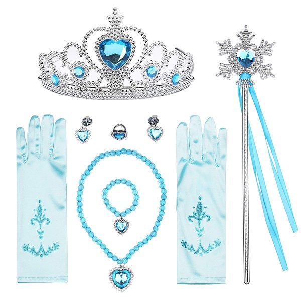 T-Trees Princess Dress Up Jewelry Dress Up Set for Girls Jewelry Accessories with Crowns, Necklaces, Wands, Rings, Earrings Bracelets(7pcs) …