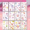 Hohamn Glitter Tattoos for Girls Kids, 12 Sheets Glitter Butterfly Unicorn Mermaid Ice Cream Temporary Tattoos for Girls Birthday Party Supplies Gifts Decoration