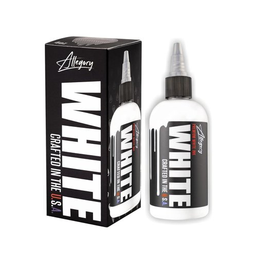 Allegory Tattoo Ink – White, Premium White Tattoo Ink, Perfect for Mixing, Shading and Highlighting, Smooth, Consistent Pigment, Vegan Friendly Tattoo Color, Organic Ink, Crafted in The USA, 2 oz
