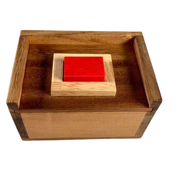 Difficult Puzzle for Adults - Hide The Red Stone Wood Puzzle - 9 Piece Brain Teaser