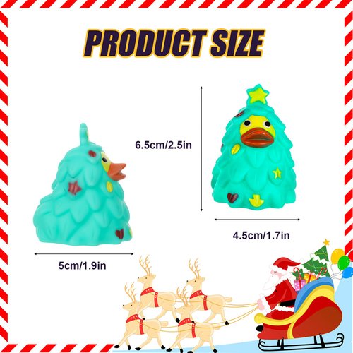 20pcs Christmas Rubber Ducks, 20 Styles Holiday Rubber Ducks Mini Rubber Duck Bath Toys Cute Assorted Rubber Ducks for Christmas Holiday Celebrations Party Gifts