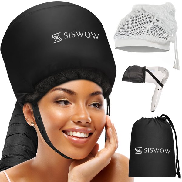 Net Plopping Cap for Drying Curly Hair - Hair Dryer Bonnet Diffuser Cap for Curly, Speeds Up Drying Time, Safety Deep Conditioning at Home - Portable, Adjustable