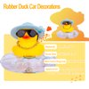 MuMyer Yellow Duck Car Ornaments Rubber Duck Car Dashboard Decorations with Love Glasses Mini Swim Ring Sun Hat Necklace for Car Dashboard Decoration(D3)