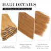 ManeMajesty 14 Inch Premium Remy Human Hair Clip in Hair Extensions Caramel - 100% Natural Human Hair 10pcs 80g - Double Weft Invisible Straight Clip in Hair Extensions for Women