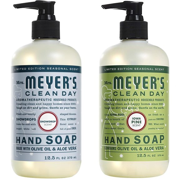 Mrs. Meyer's Liquid Hand Soap Variety Pack, Snow Drop + Iowa Pine 15.5 oz. (Pack of 2)