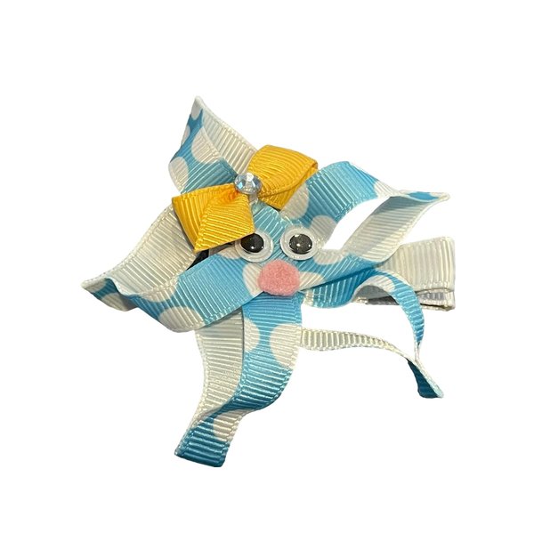 Sun Hair Clip, Sunshine Bow, Ribbon Sculpture, Girls Hair Accessory, Preppy Gifts