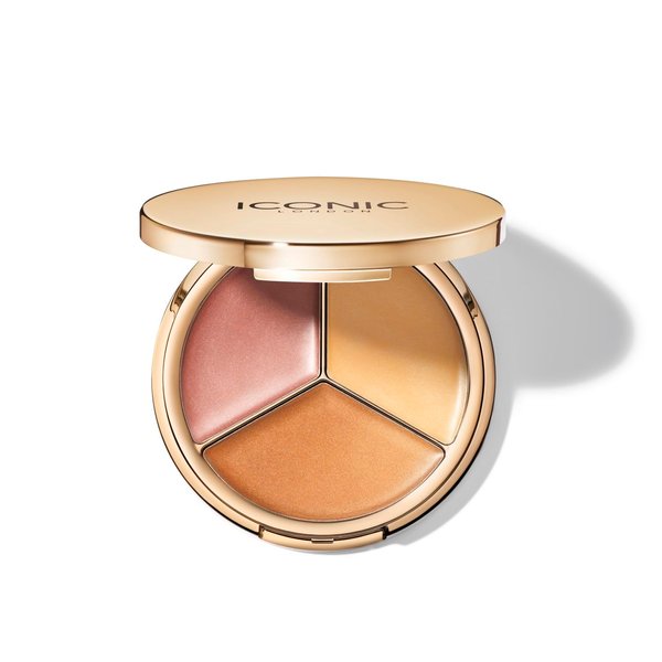 ICONIC LONDON Dewy Glow Highlighter | Includes 3 Creamy Highlighter Shades, Cruelty Free, Vegan Makeup