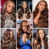 Jreitsere 24 Inch Chocolate Brown Lace Front Wigs Human Hair Body Wave #4 Colored 13x6 HD Lace Wig Lace Front Human Hair Pre Plucked with Baby Hair 180% Density