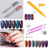 JERCLITY 10 Pieces Cat Eye Magnet for Nails Double-head Flower Design Nail Magnet Pens Magnet Stick Multi-Function Magnet Board 3D Magnetic for Cat Eye Gel Polish DIY Nail Art