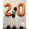 Orange 40 Number Balloons, 40 Inch Giant Number Balloons Foil Mylar Helium Orange Number 40 Balloons for 40th Birthday Party Supplies Anniversary Event Celebration Decorations