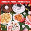 96 Pcs Baseball Party Decorations Bundle Paper Plates Napkins For Baseball Birthday Party Favors