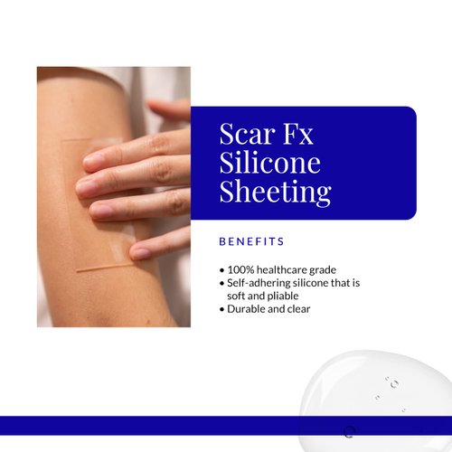 Rejuvaskin Scar Fx Silicone Sheeting - 1 Inch x 12 Inches Silicone Scar Tape for Long Surgical Scars - Silicone Tape for Soften, Flatten, Reduce and Recover Scars - Physician Recommended- 1 Sheet