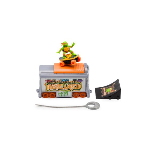 Teenage Mutant Ninja Turtles 5" Switch Kick Subway Launcher Michelangelo Ages 3+ Shredding Action Figure