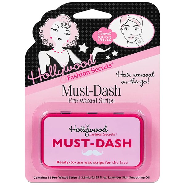 Hollywood Fashion Secrets Must Dash Pre-Waxed Strips, Quick & Efficient Hair Removal, 12 Strips