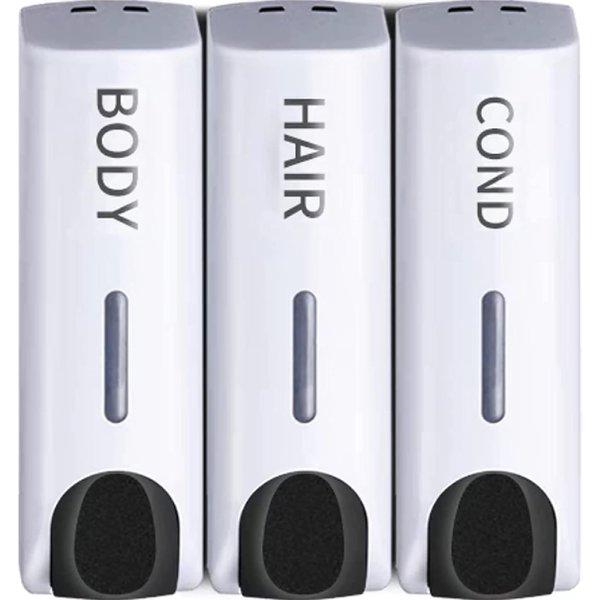 3 in 1 Shower Soap Dispenser, Drill Free Shampoo and Conditioner Dispenser, Shampoo Dispenser Wall Mount, Shower & Shampoo Pump for Hotel, Home, Shopping Mall