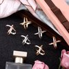 Joez Wonderful Scarf Ring Scarf Clips 6pcs, 2 Sizes Scarf Ring Clip Scarf Slide Buckle for Women, Gold Silver X Shape Silk Scarf Clasp Holder Scarves Pin Shawl Buckles Holder for Clothing Decoration