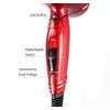 Travel Hair Dryer with Dual Voltage, 1875W Compact Hair Dryer with Folding Handle, Travel Blow Dryer (Red)