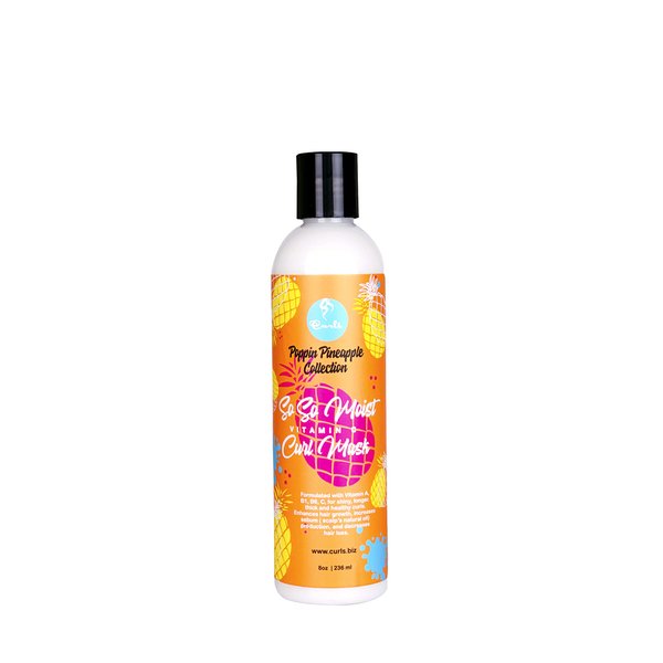 CURLS Poppin Pineapple So So Moist Vitamin C Curl Mask - For All Curl Types - Thickens Hair, Prevents Breakage, and Reduces Hair Loss - Conditions and Moisturizes - 8 Ounces
