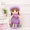 Tvoip Tulle Skirt Princess Plush Toy Phial Dolls Children Girls Doll Cute Little Girl Dolls, 18 Inch (Purple)