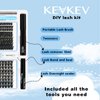 KevKev DIY Lash Extension Kit Individual Eyelash Extension Kit 216 Pcs 10-16 Mix Length Lash Cluster Kit Lash Bond and Seal Lash Glue Lash Remover Overnighter (Cirrus+Typhoon, D-Mix)