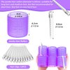 Jumbo Hair Curlers Rollers, 12Pcs Hair Roller Curlers Self Grip Holding Rollers with12 Stainless Steel Duckbill Clips for Long Hair Volume (Purple)