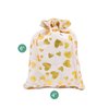 12-pack - 4x6 Reusable Cotton Canvas Muslin Gift Bags w. Drawstring for Presents, Party Favors, Samples (Golden Hearts, Small) by TheDisplayGuys