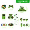 KimaruLZ Video Game Birthday Party Decorations - 108Pcs Green Gamer Gaming Party Supplies For Boys Birthday Party - Birthday Backdrop, Table Cover, Hanging Swirls, Cupcake Topper, Cake Topper, Balloon