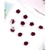 Wecoe 30 Pcs Small Dark Red Rose Flower Hair Clips Girls Tiny Mini Hair Clips Cute Decorative Hair Clips Kids Baby Toddler Wedding Hair Accessories Women Girls Valentine's Day Chirstmas Gift