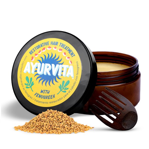 AyurVita Hair Treatment - Fenugreek Restorative Deep Conditioning Mask for Men & Women - Nourishing, Hydrating & Moisturizing - Best Hair Growth & Ayurvedic Hair Care for Dry & Damaged Hair - 6.7 oz