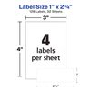 Avery Multi-Use Permanent Labels, 1" x 2.75", White, Non-Printable, 128 Blank Labels Total (6113)