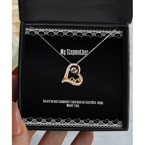 Game On Novelties You are The Best Stepmother I Could Have Got Stuck with. Happy Stepmother Love Dancing Necklace, Reusable Stepmother Gifts, for Mom