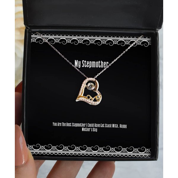 Game On Novelties You are The Best Stepmother I Could Have Got Stuck with. Happy Stepmother Love Dancing Necklace, Reusable Stepmother Gifts, for Mom