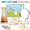 Toddler Musical Instruments-Montessori Wooden Educational Toys for Toddlers 1-3,Baby Musical Instruments,Neutral Color Musical Instruments Set with Xylophone,Maracas,Bell,Birthday Gift for Ages 1 2 3